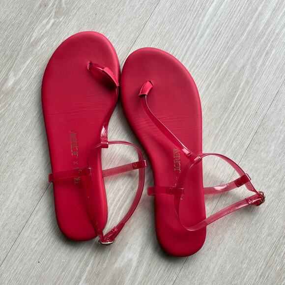 TKEES X J Crew Jelly Sandals Womens Size 6 Red - Picture 1 of 14